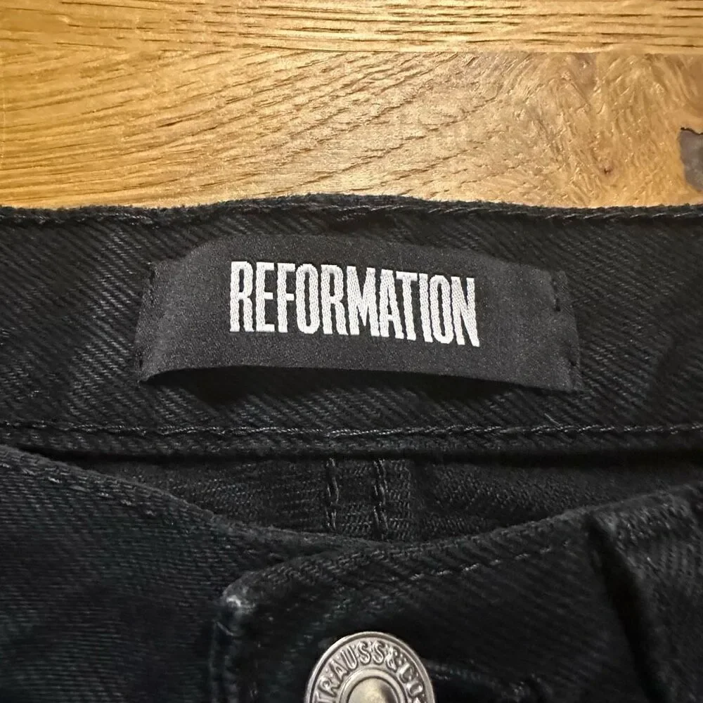 Reformation x Levi’s repurposed jeans button fly black raw hem 26
